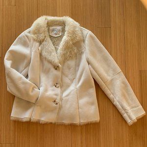 Coldwater Creek White Fur Jacket